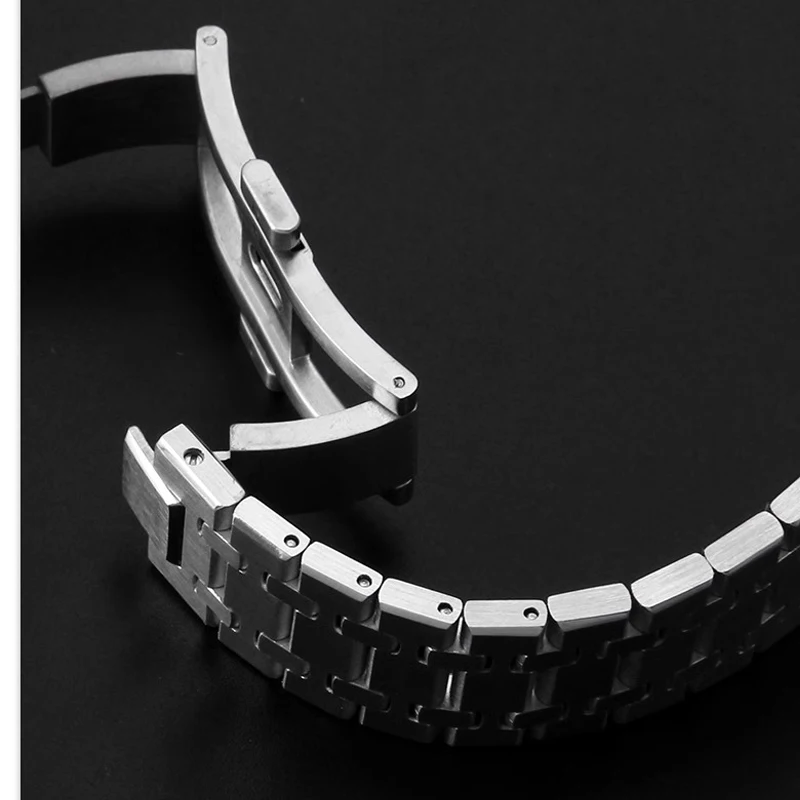 316 حزام الساعات الرجال النساء كامل الفولاذ المقاوم للصدأ سوار ل AP رويال أوك 15400 26331 15500 حزام ساعة اليد للطي مشبك 21 مللي متر 26 مللي متر