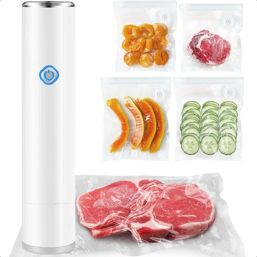 

Vacuum Sealer for Food Rechargeable Handheld Food Vacuum Saver with 10 Pcs Sealer Bags Vacuum Sealer hine for Meals Preservatio