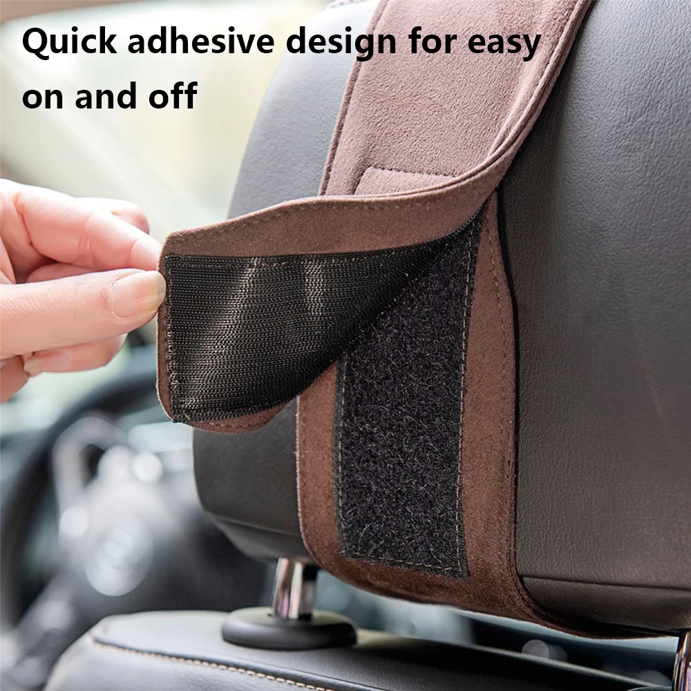 Car Headrest Neck Pillow Suede Fabric Memory Foam Headrest Car Neck Headrest Pillow Car Seat Pillow Rest Headrest