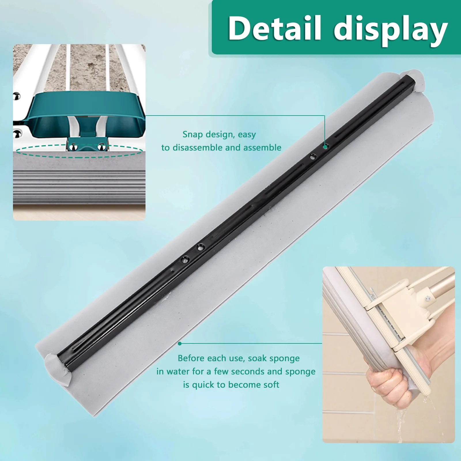 

2 шт. сменные насадки для швабры из губки, серые, для легкого отжима, для уборки дома, для пола, стен, окон