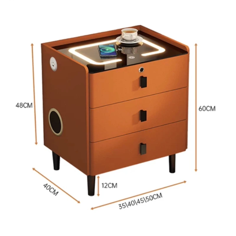 Table Night Stand Charging Station Vintage Drawer Cabinets Bedside Tables Bauhaus Lit Table De Chevet Farmhouse Furniture