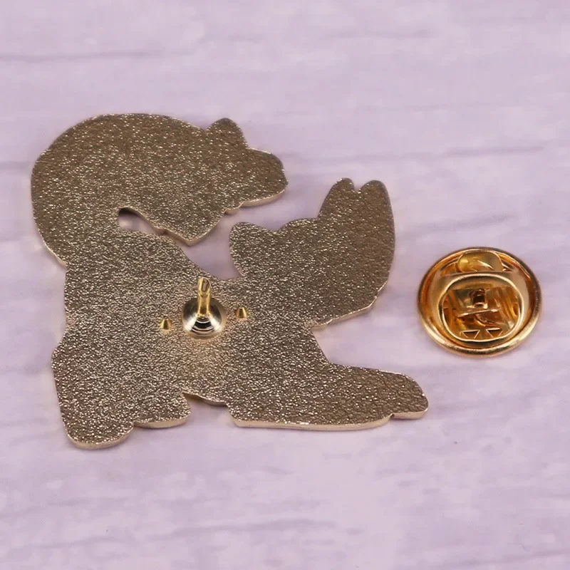 Kawaii Red Fox and Blue Butterfly Hard Enamel Pin Cute Cartoon Forest Foxs Badge Animal Brooch Accessories Fashion Jewelry