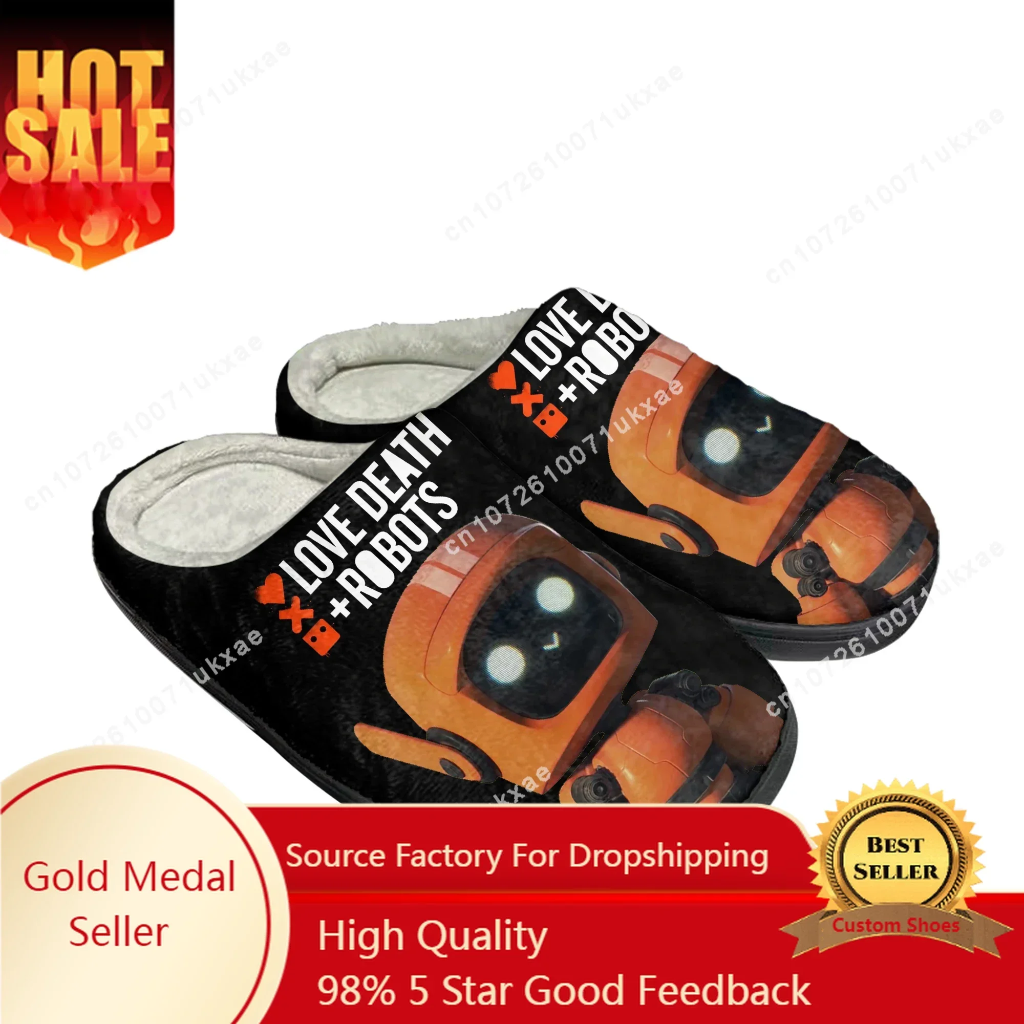 Love Death Robots Home Cotton Slippers Mens Womens Plush Bedroom Casual Keep Warm Shoes Thermal Indoor Slipper Customized Shoe