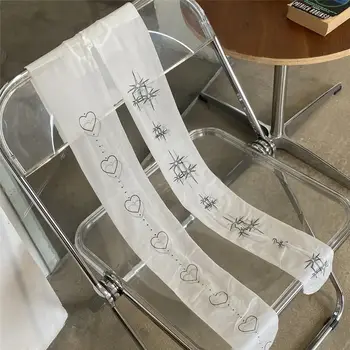 星心蘿莉襪紋身印花褲襪漁網襪小貓日系JK緊身褲哥德式角色扮演蕾絲黑色緊身褲 10 最佳銷售 紋身緊身褲 - №4