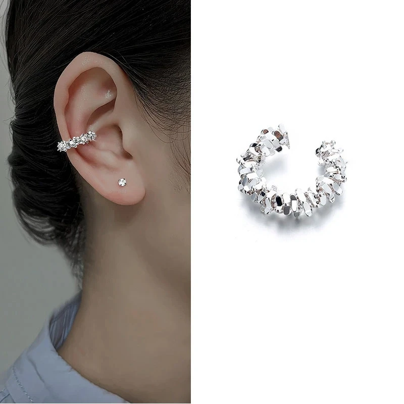 Hot 1 Pcs Irregular Star Clip Earrings For Women Fashion Simple No Piercing Ear Cuff Jewelry Gift