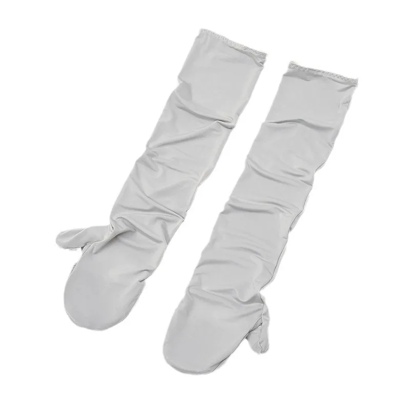Manchons de Protection solaire pour femmes, avec doigt, doux et frais, en soie glacée, housse de bras détachable, à la mode