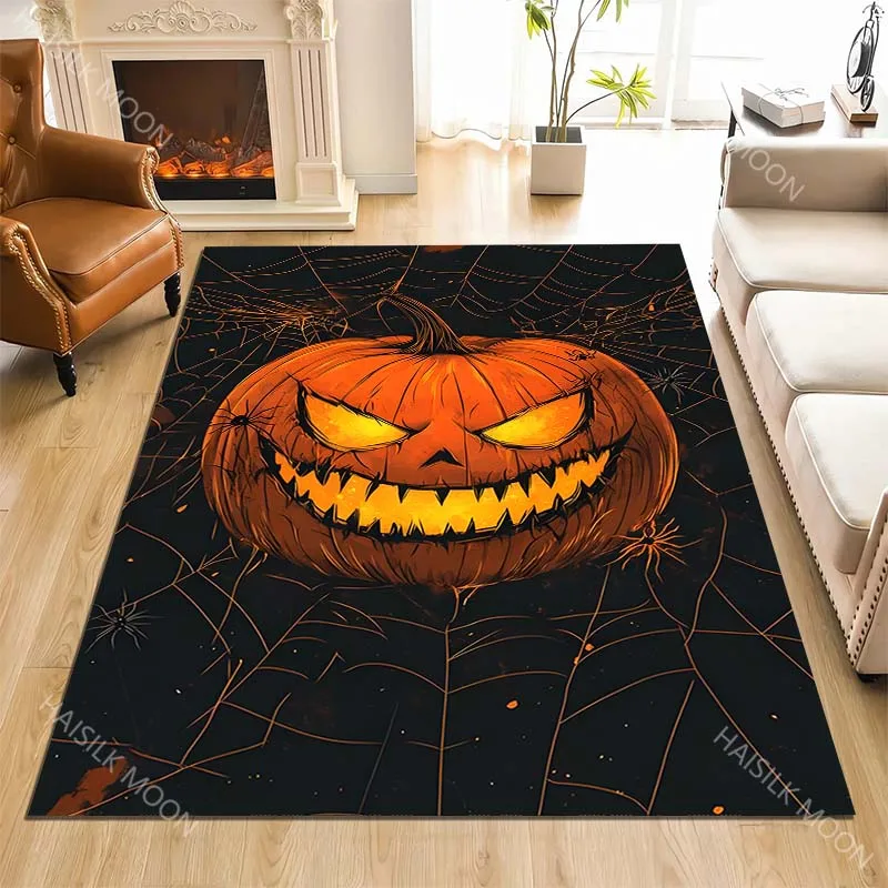

New Product！Halloween Themed Pumpkin Head Patterns Carpets for Living Rooms Bedrooms Floor Mat Home Area Rugs Anti-slip Rugs