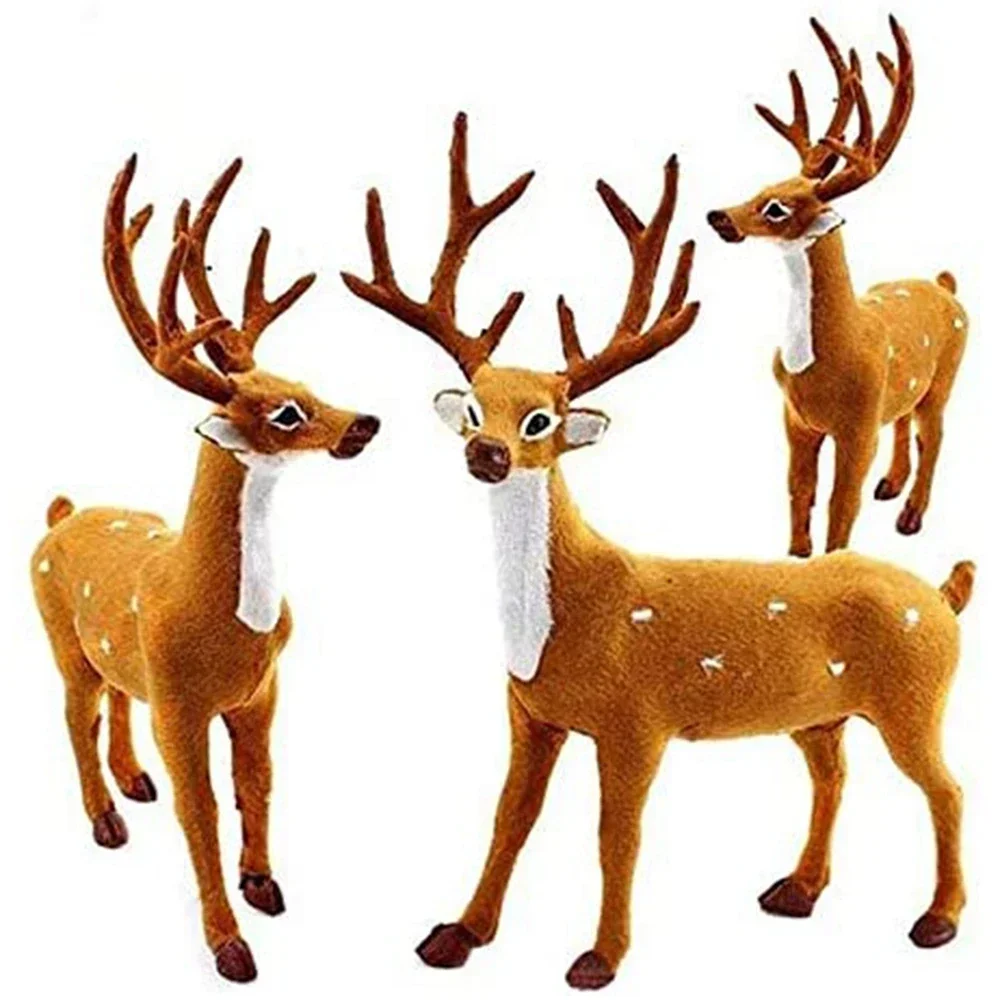 Christmas Reindeer Elk Simulation Deer Christmas Decorations For Home New Year Navidad Noel Kids Gifts Props Table Ornaments