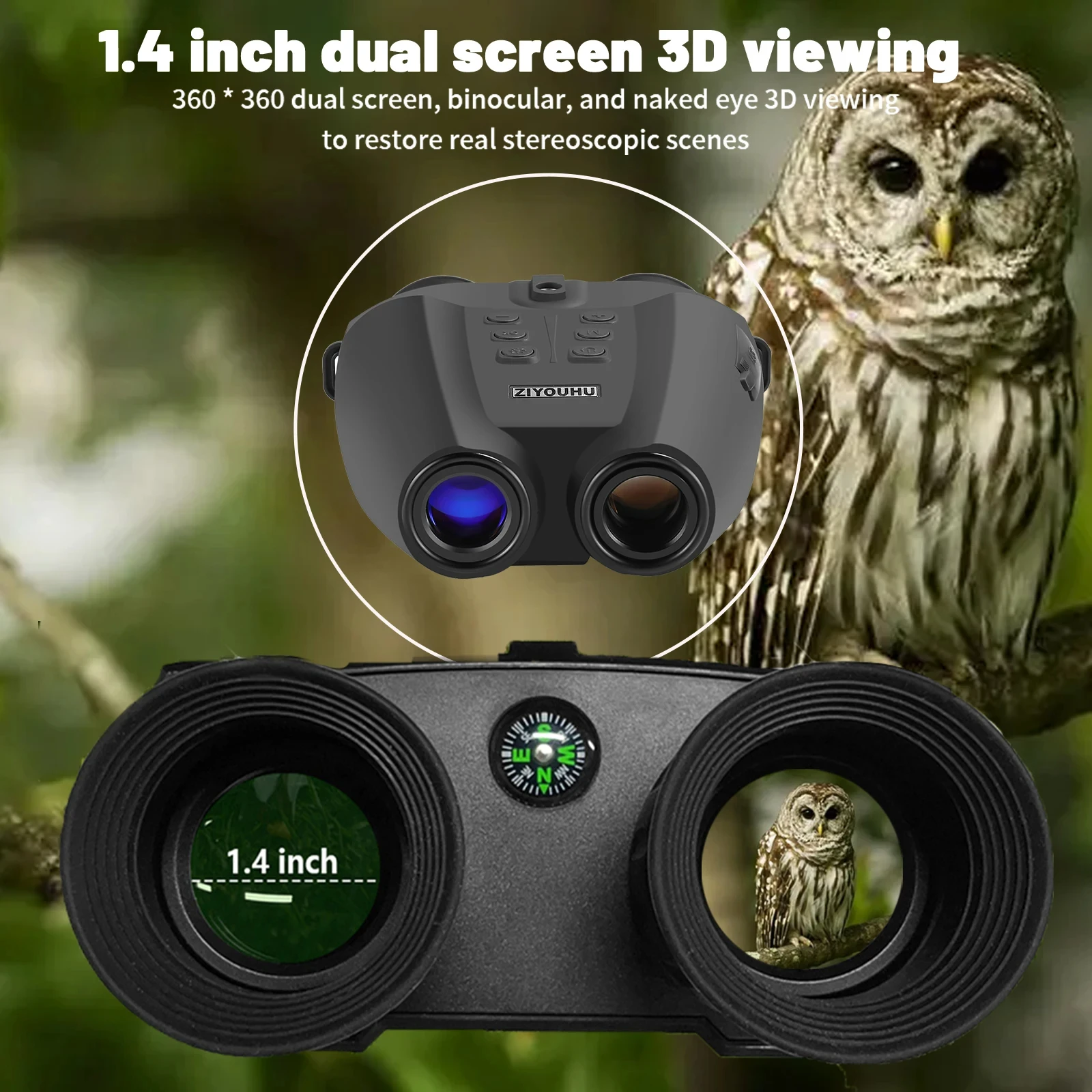 PVS-32 Hunting Digital Night Vision Goggles Infrared Binocular 1080P Video Camera for Helmet 6X-48X Zoom Long Range Viewing