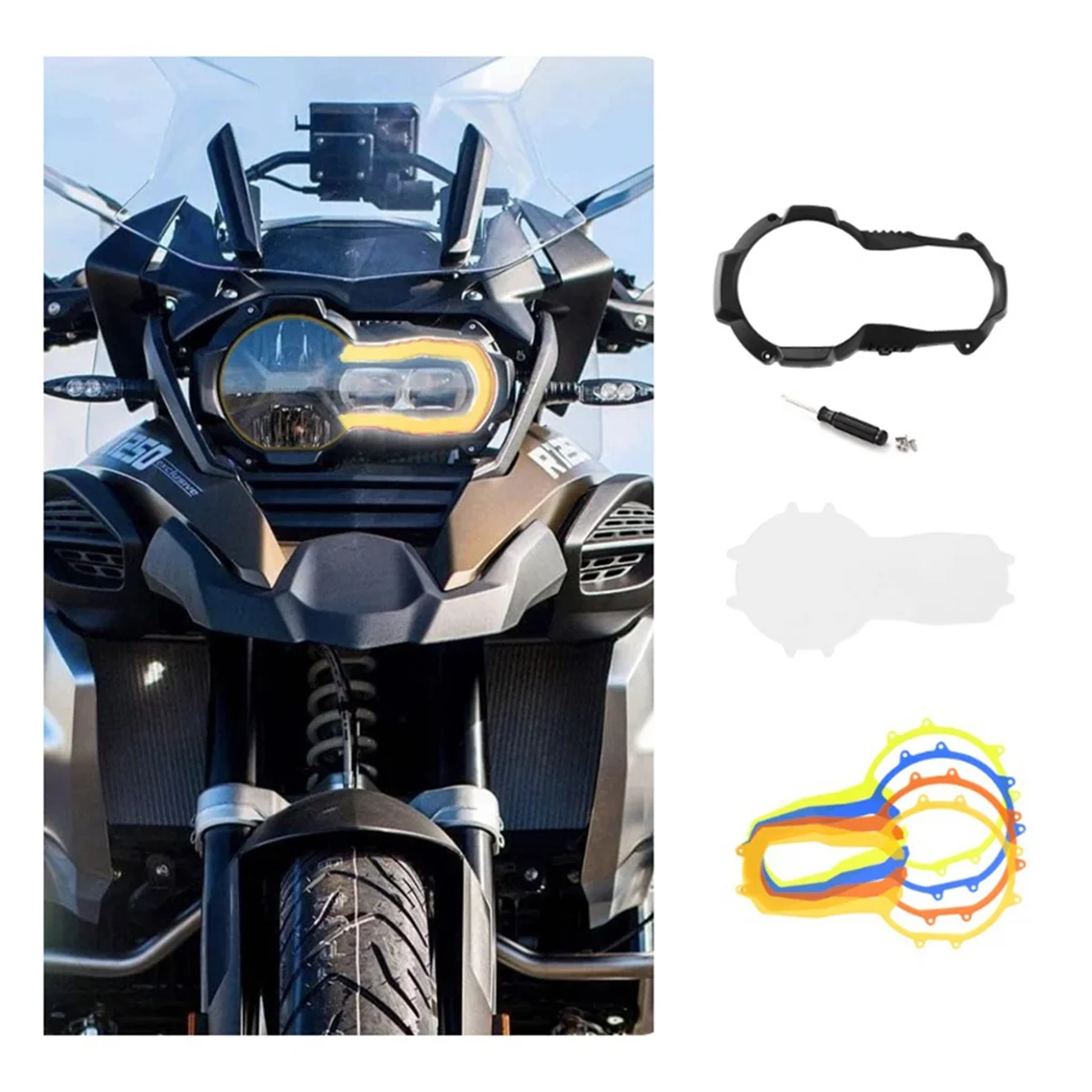 Motorcycle Headlight Protector for BMW R1200GS LC GSA R1250GS R 1200GS 1250GS ADV Adventure (G Shape Light)