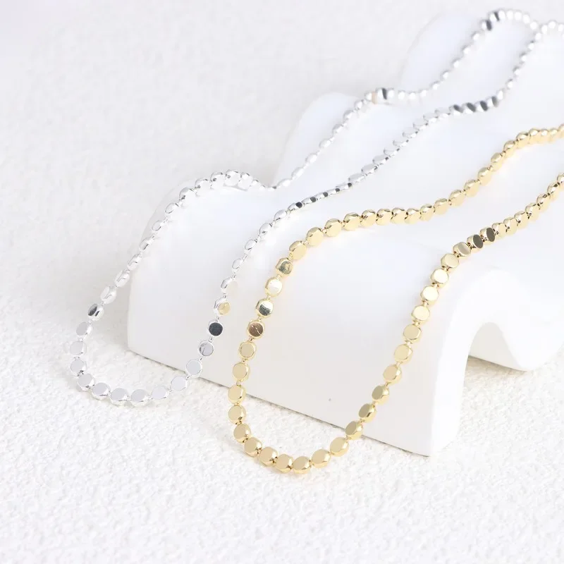 Minar Minimalist Real Gold Silver Plated Brass Beans Strand Necklaces For Women Female Chokers Statement French Jewelry