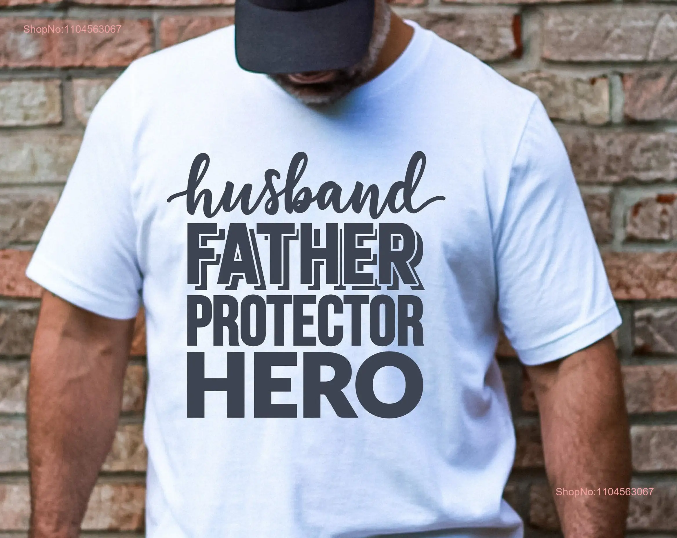 Vaderdag man vader beschermer held t-shirt voor papa lange of korte mouwen