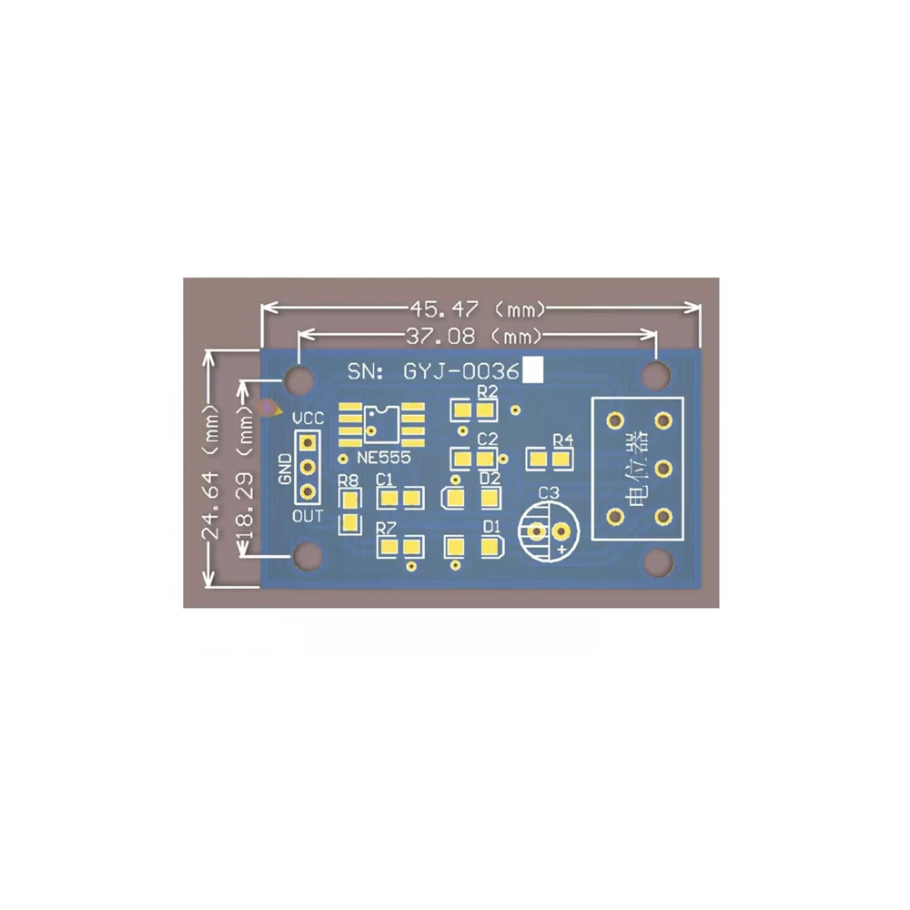 NE555 PWM Signal Generator Module DC5-12V Adjustable Duty Cycle 20-100% 10KHz PWM Output 0-125mA Motor Speed Control Module