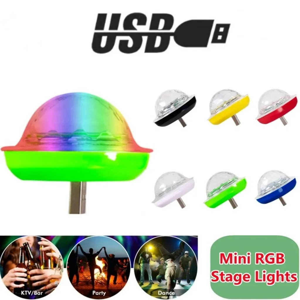 Kuutzz mini usb disco ball lichter rgb mehrfarbig dj bühnen licht familien party auto atmosphäre effekt lampe raum dekorationen lampe