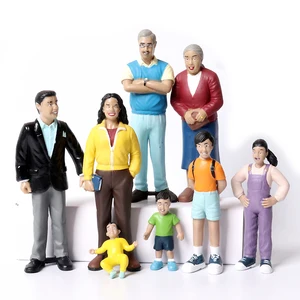 Realistische Miniaturaufkleber, beabsichtigtes Spielmodellspielzeug, realistische Details, asiatische, afroamerikanische, asiatische Familien, Figuren, Details 6 Hauptverkäufe Hiena Toy - №6