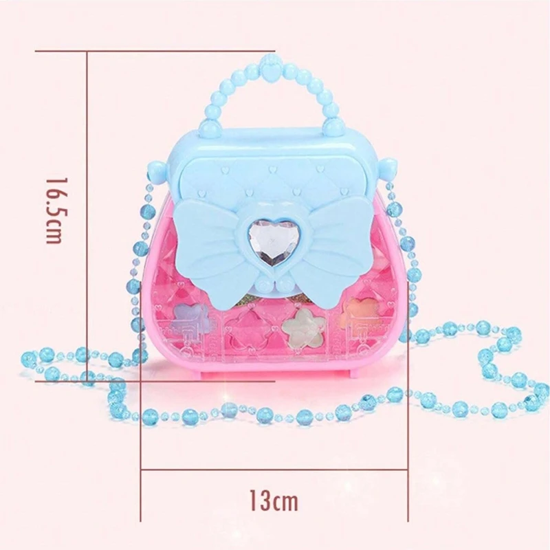 Jouet de beauté lavable pour enfants, trousse de maquillage pour fille, petit sac, princesse, faire semblant de jouer avec un ensemble de maquillage