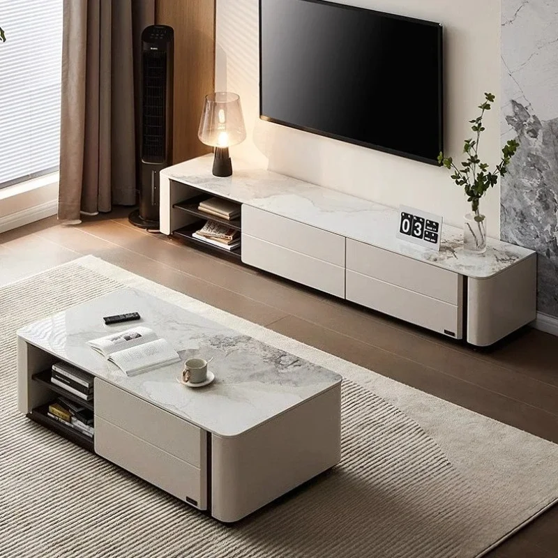 

Home Living Room Furniture Desk Storage Cabinet Luxury High End Rock Board Coffee Table TV Cabinet Coffee Tables Side Table