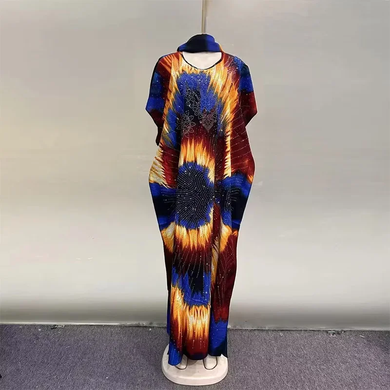 African Women's Muslim Fashion Abaya Boubou Dashiki Ankara Outfit Evening Gown Dubai Kaftan Robe Marocaine - African Dresses