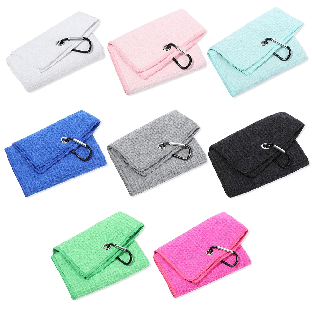 Black Microfiber Cotton Golf Towel With Carabiner Hook Cleans Clubs Golf Towel Balls Hands Cleaning Towels 30*30/30*40/40*60cm