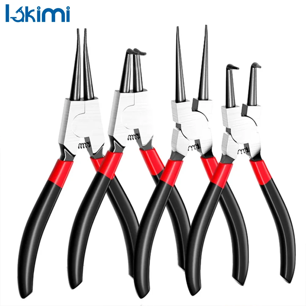 

5-Inch Needle Nose Circlip Pliers - For Removing and Installing Locking Rings and Shafts, Retaining Ring Puller LA-AA46