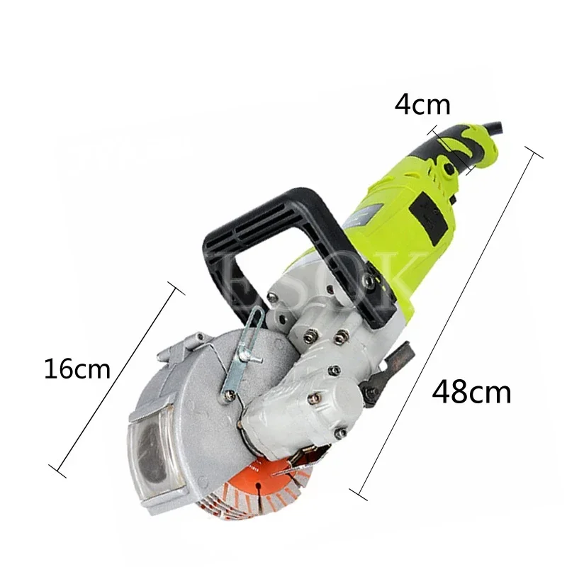 Electric Wall chaser Electric slot cutter Groove Cutting Machine Steel Concrete Circular Saw Tool Set，4000W /with 5 saw blades