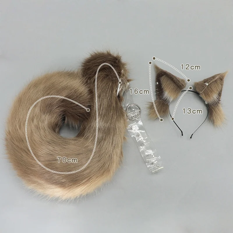 New Halloween Animal Squirrel Ears Headband Night Club Tail Party Costume Simulation Cute Dog Tail Set