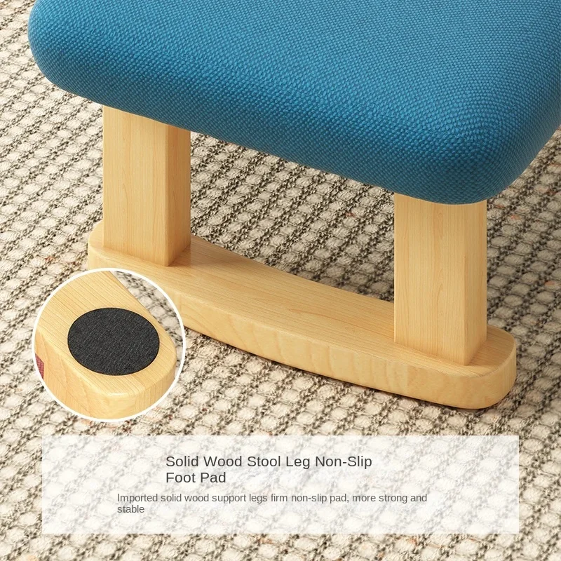 Taburete pequeño de madera maciza con cojín, sofá para el hogar, taburete bajo, sala de estar reposapiés para, pedal debajo de la Mesa