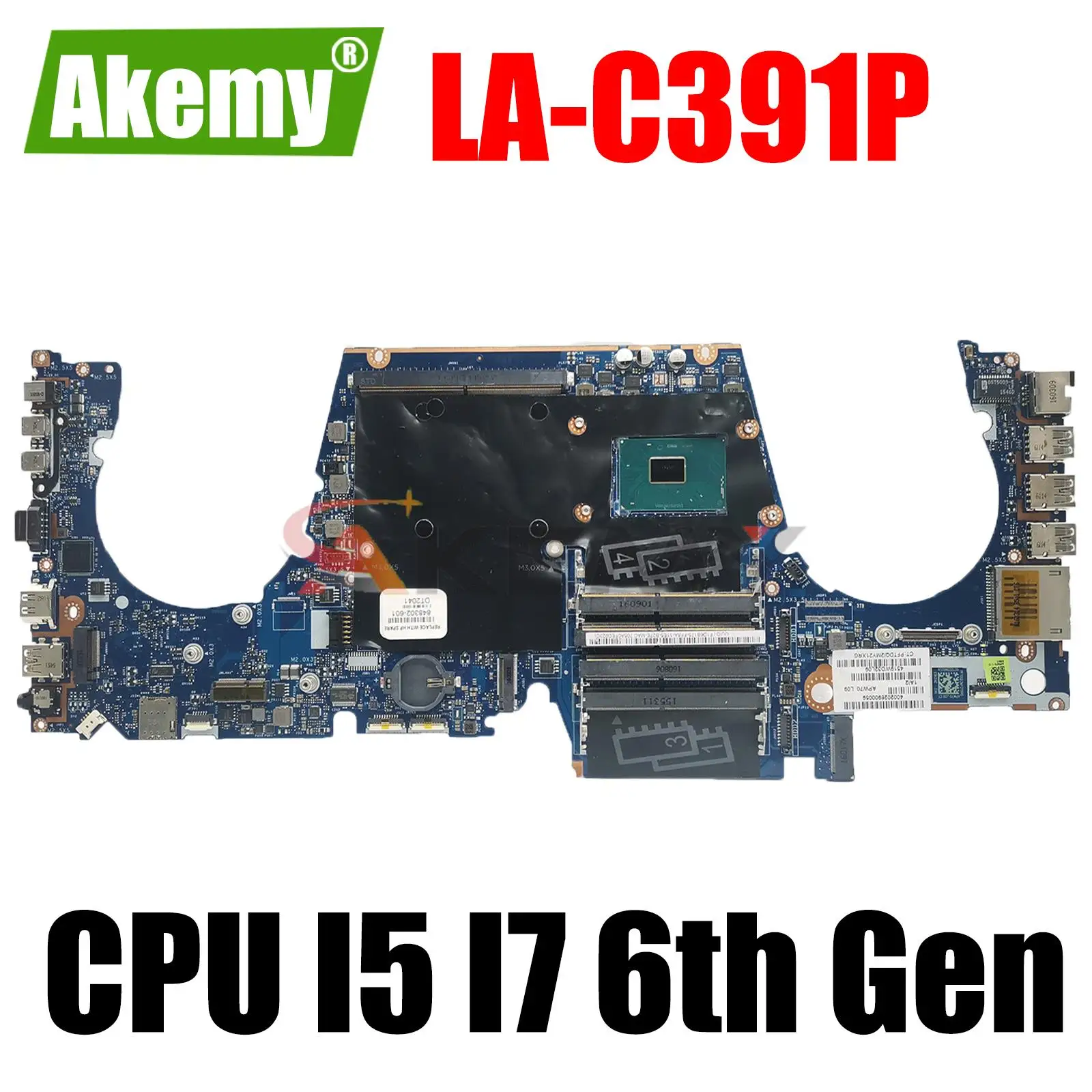 

For HP Zbook 17 G3 Laptop Motherboard Mainboard LA-C391P Motherboard with I5 I7 6th Gen HQ E3-1535M V5 CPU DDR4 Mainboard