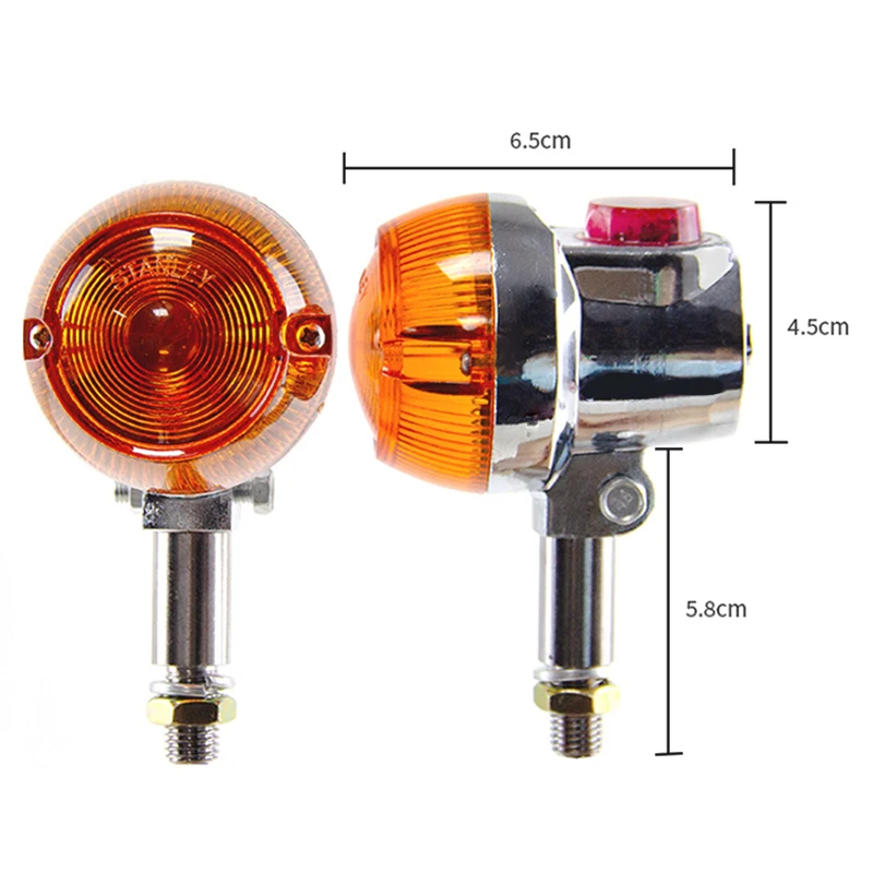 2 Pcs Motorcycle Bulb Strobe Turn Signal Light Cafe Racer Flashers Blinkers Amber Indicator Lamp For Suzuki Gt380 Gt550 Gt750