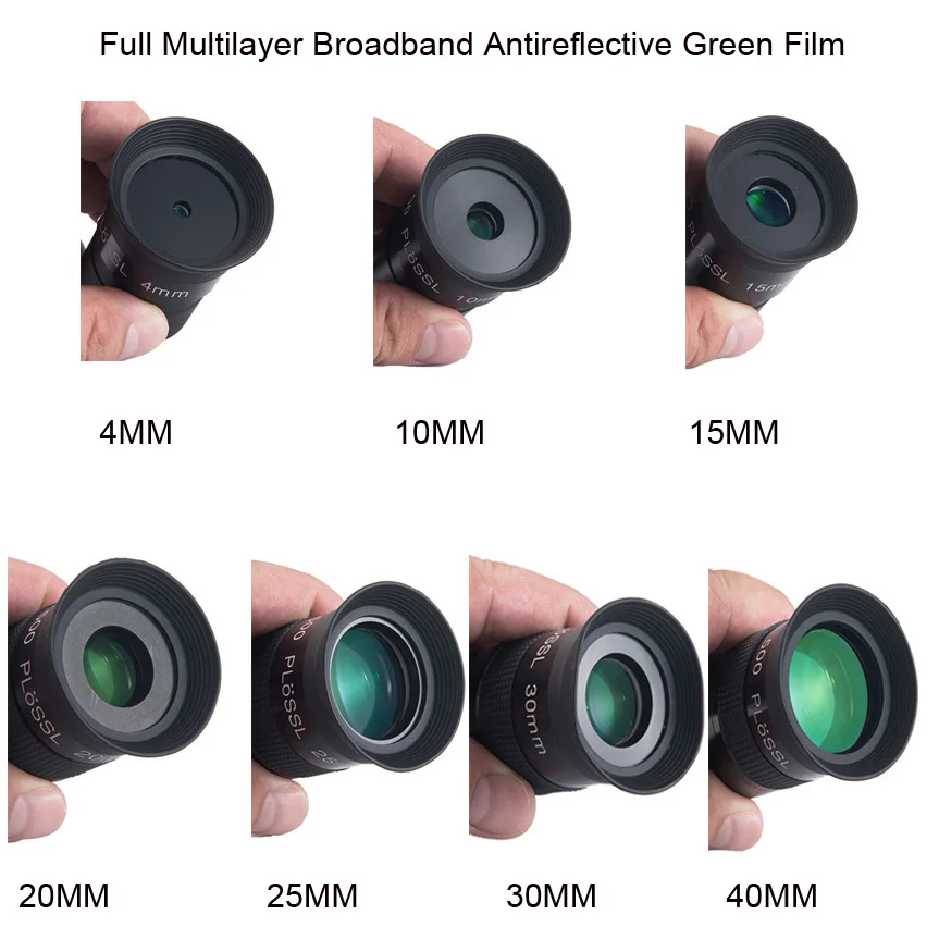 Plossl 4MM to 40MM Astronomy telescope eyepiece 1.25'' Fully Multi-coated Lens HD FMC Four pieces and two groups