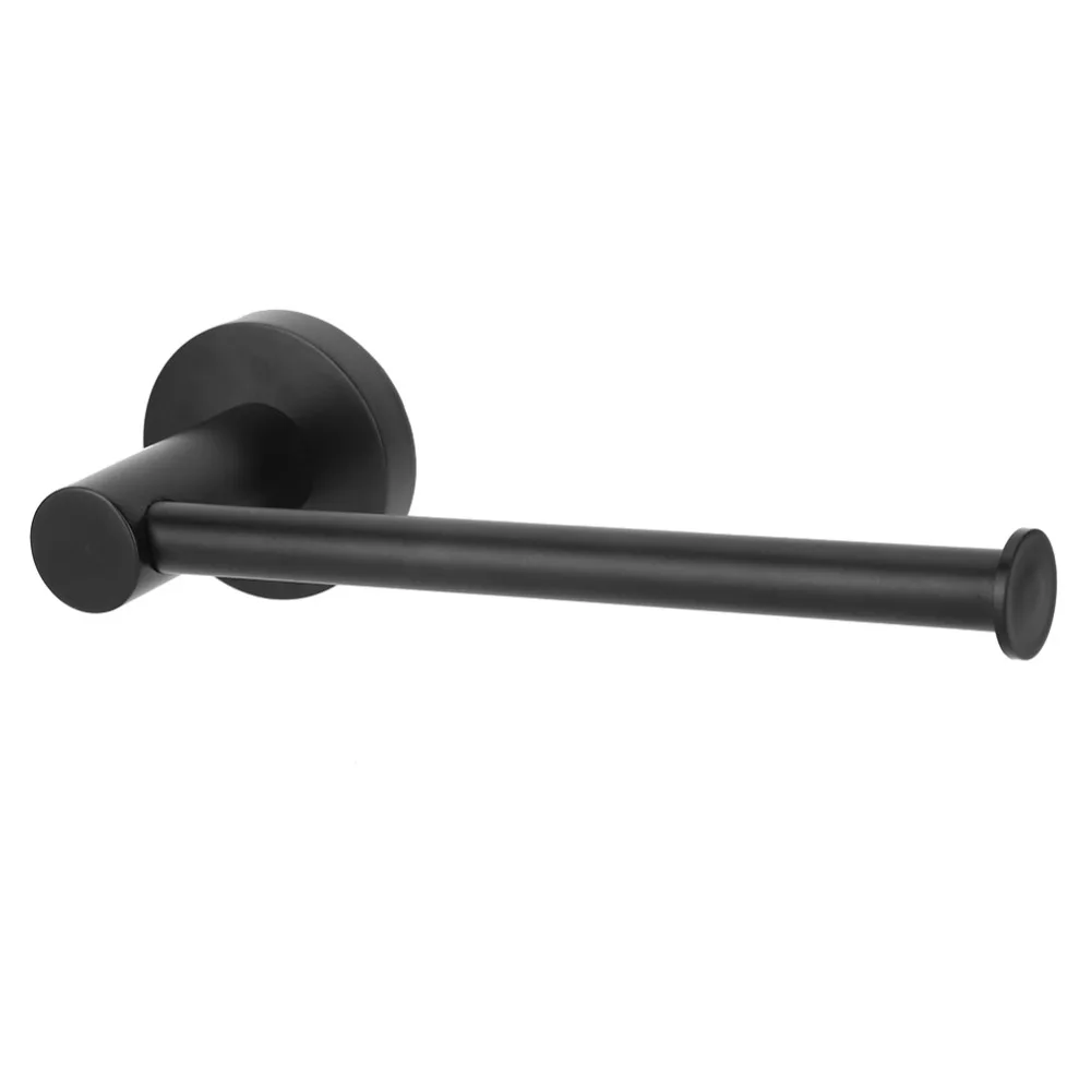 

Stainless Steel Toilet Paper Holder Black Wall Mounted Toilet Paper Rack Rustproof Easy Installation Tissue Holder