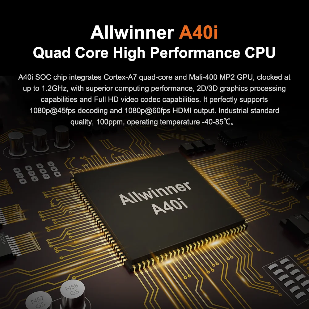 Allwinner-Módulo ARM A40i con Android, cuatro núcleos, Mali-T864, GPU, 6 USB, WIFI, BT, compatible con PCIE, 4G, para ordenador Industrial, autoservicio