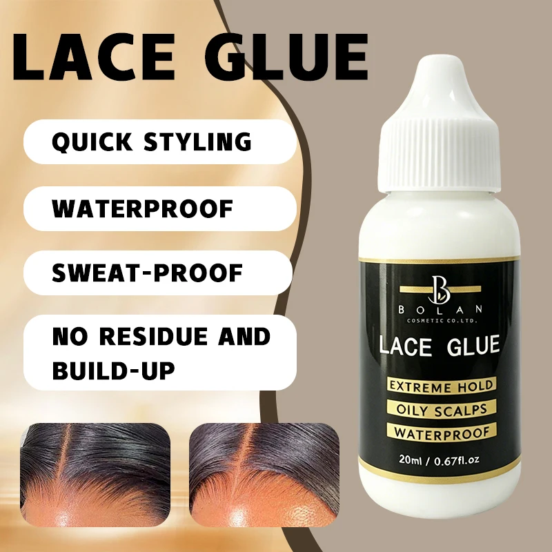 Bolan Lace Hair Gel trong Hold Glue for Wigs Hair Systems - Invisible Bonding Glue - Humidity Resistant & Water Resistant view 4