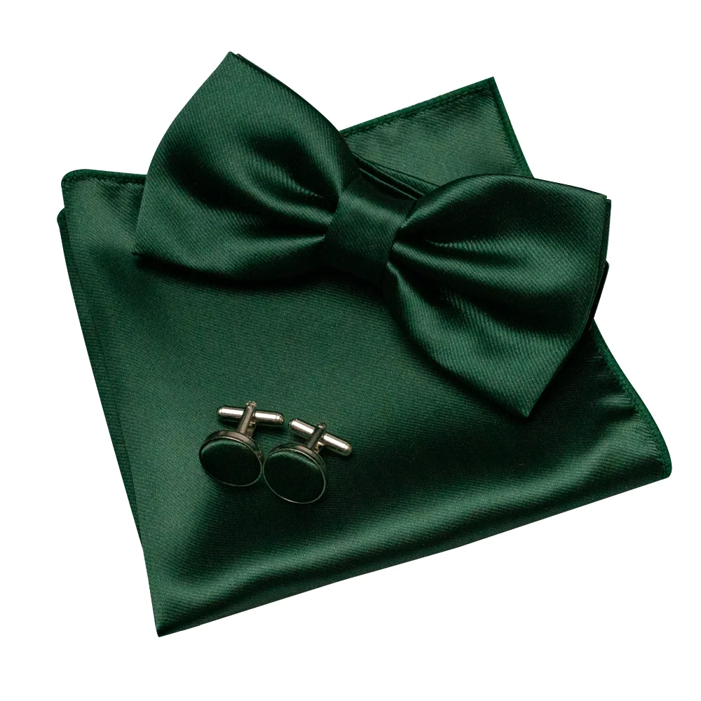 EASTEPIC Herren-Fliege-Sets, einschließlich exquisiter Manschettenknöpfen und weichen Taschentüchern, glänzendes Accessoire aus Satin für Männer bei Hochzeiten – Detail 6