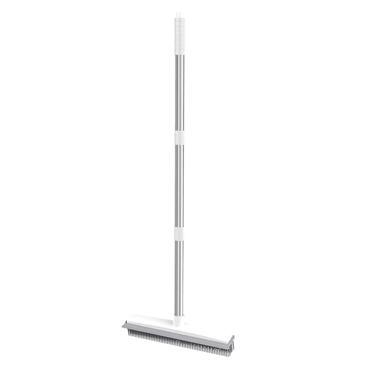 AA83 Broom Carpet Rake with Squeegee Long Handle for Pet Hair Fur Remover Broom for Carpet Hardwood Floor