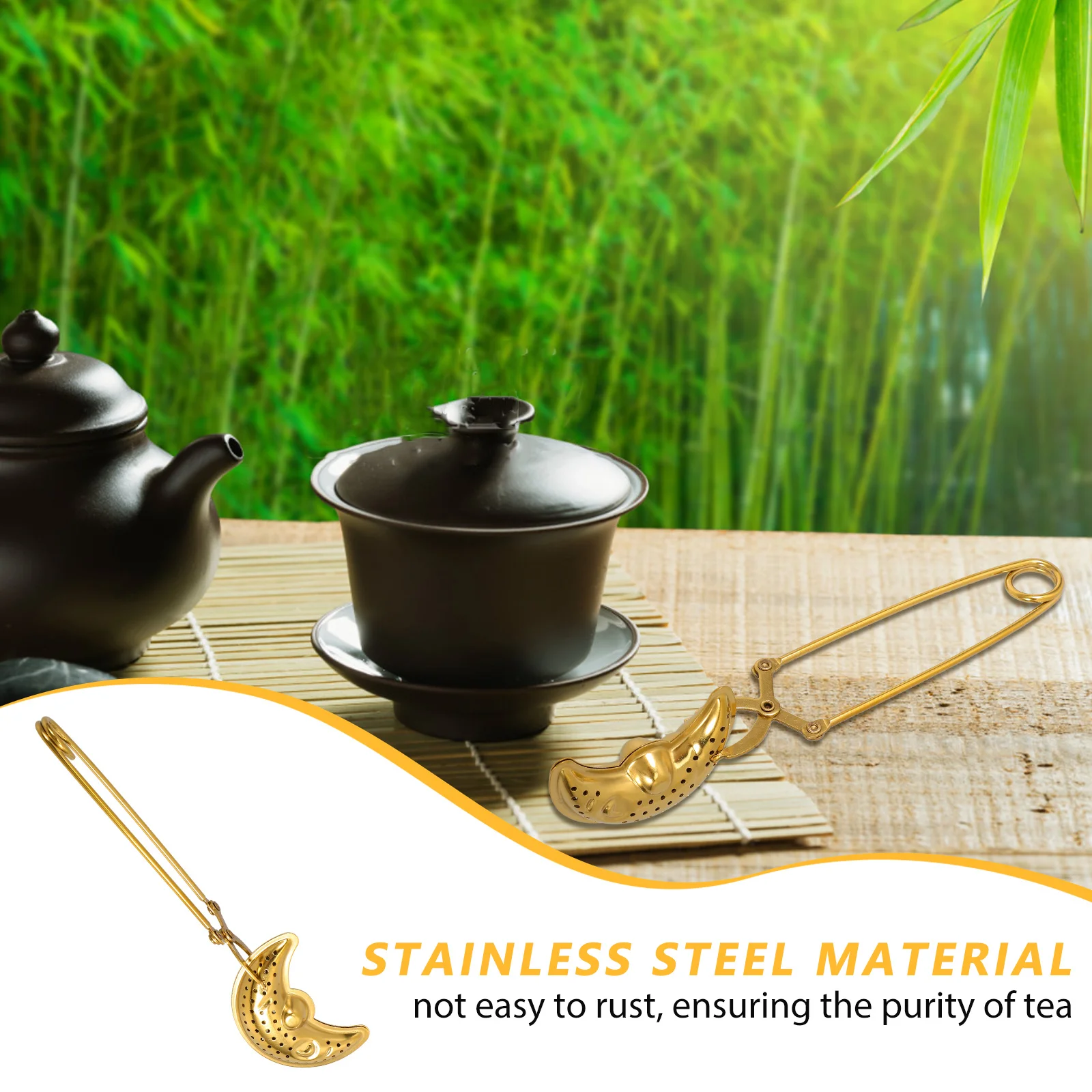 

1pc Stainless Steel Infuser Unique Shape Long Handle Reusable Tea Filter For Loose Leaf Tea Home Office Travel Kitchen