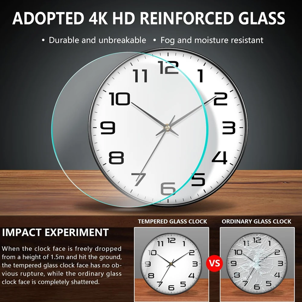 Classic Round Wall Clock Large Clear Readability Numerals Home Office Living Room Decor Offering Elegant Vintage Clock