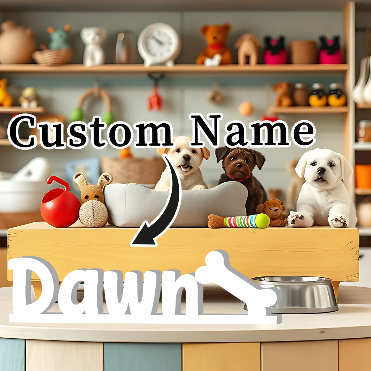 1pc Custom bone PVC Ornament,DIY Paintable,Bedroom Living Room Table Wall Decor,Wedding Birthday Anniversary Graduation Gift - view 2