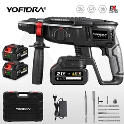 Yofidra 26MM Brushless Electric Hammer Electric Pick Impact Drill Multi-function Cordless Rotary Tool For Makita 18V Battery Pin