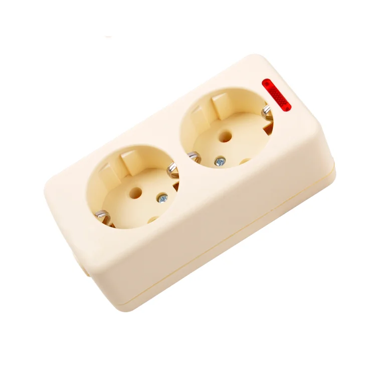 European standard dual 2 two patch panel socket 16A European standard German standard Korean Russian power supply dual socket ﻿