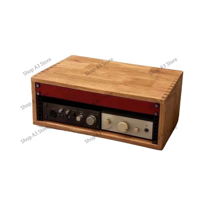 Solid Wood Audio Rack, 18mm Hardwood, 4U 6U, Mortise-Tenon Joint, Anti-Slip Pads, Smooth Oil Finish, for Studio Stage Home HiFi