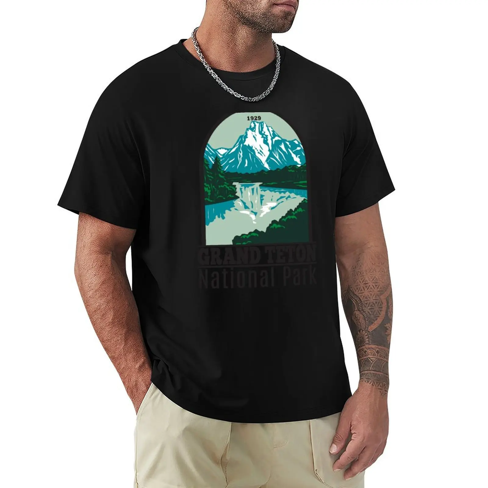 

Grand Teton Jackson Hole Valley National Park Wyoming T-Shirt Holiday Casual Short Sleeve Top