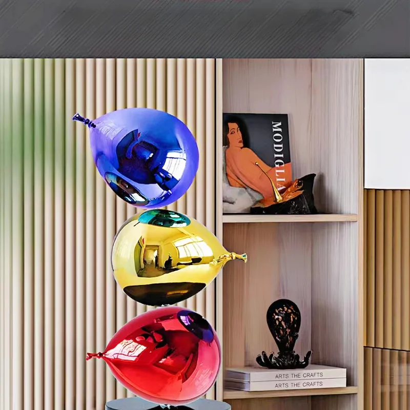 Nordic Fiberglass Colorful Balloon Sculpture Ornaments, Modern and Simple, Living Room and Bedroom Furniture, Luxury Ornaments