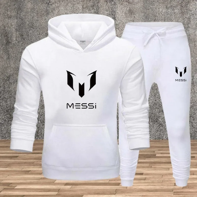 

Men's Long-sleeved Hooded Sweatshirt and Printed Trousers Sportswear Set, Autumn and Winter Running Casual Men's Set 2025