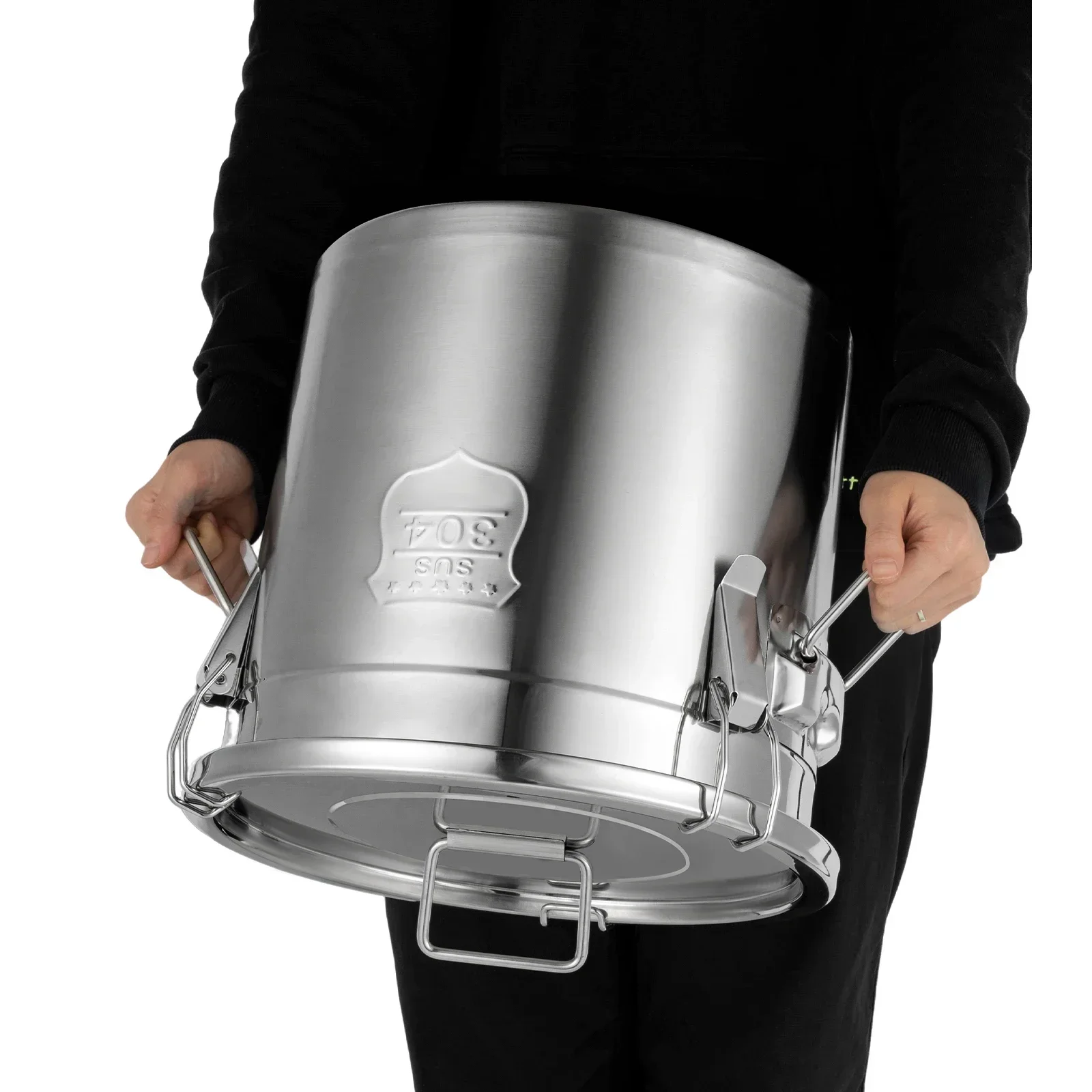 

Stainless Steel Airtight Container,21L Food Storage Bucket with Lid,Double Lock Seal,Suitable for Rice,Flour,Grains,Coffee Beans