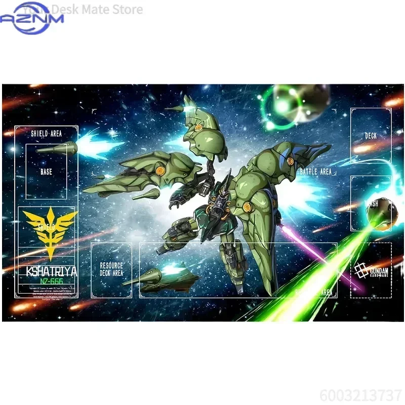 Anime Kshatriya NZ-666 Green Mecha Space Battle Print Mouse Pad, Rubber Non-Slip Base, Smooth Surface for Gaming and Office Desk