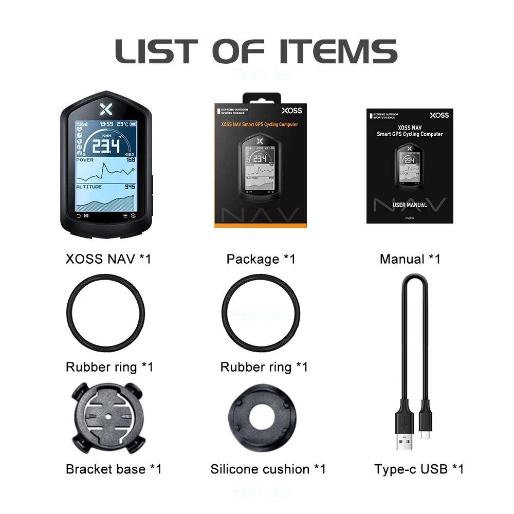 XOSS NAV GPS Bike Computer Store Cycling Bicycle MTB Road Wireless Speedometer ANT+ Map Route Navigation X2 HRM Vortex Sensors