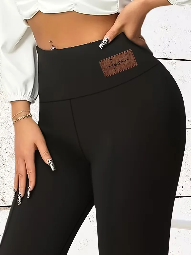 Womens Y2K Vintage Straight Pants Elegant High Waist Wide Leg Office Leggings Letter Print Stretch Waistband Sliim Fit Jeans（New