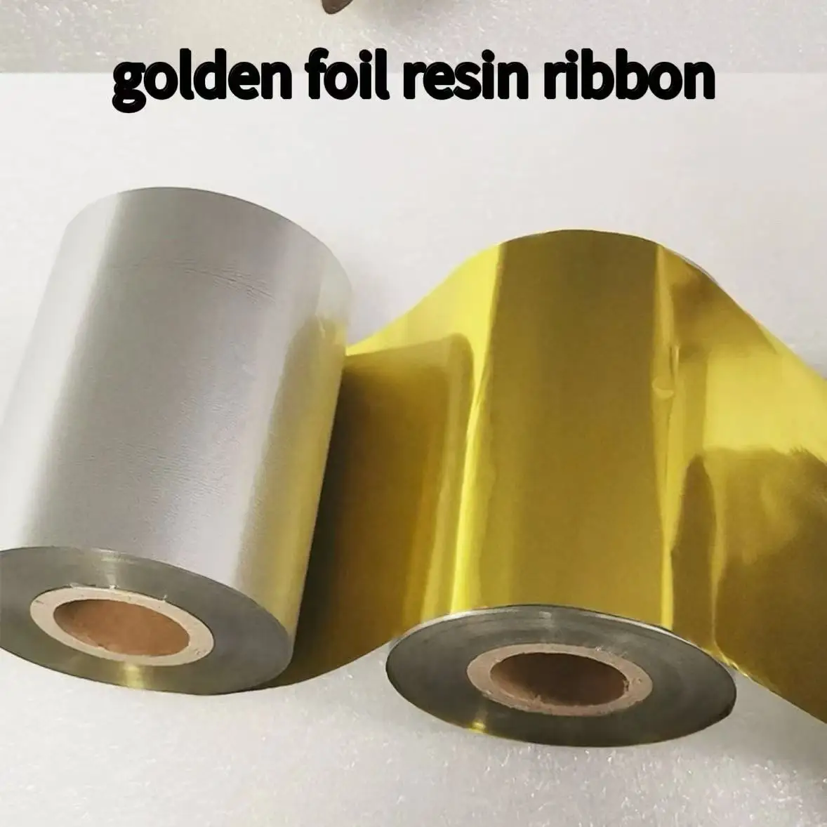 

Color golden foil printer ribbon Tea bag/satin ribbon/Greeting card Nylon strap PE film label thermal transfer ribbon roll