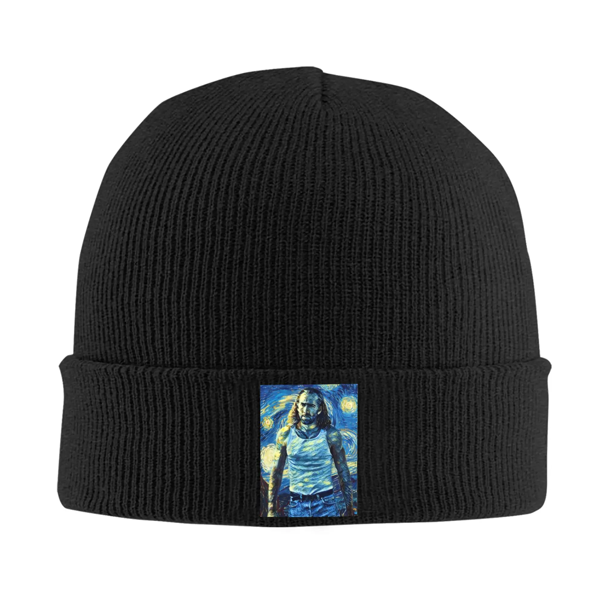 Starry Night Nicolas Cage Hats Autumn Winter Beanie Street  Cap Female Male Acrylic Knitted Caps